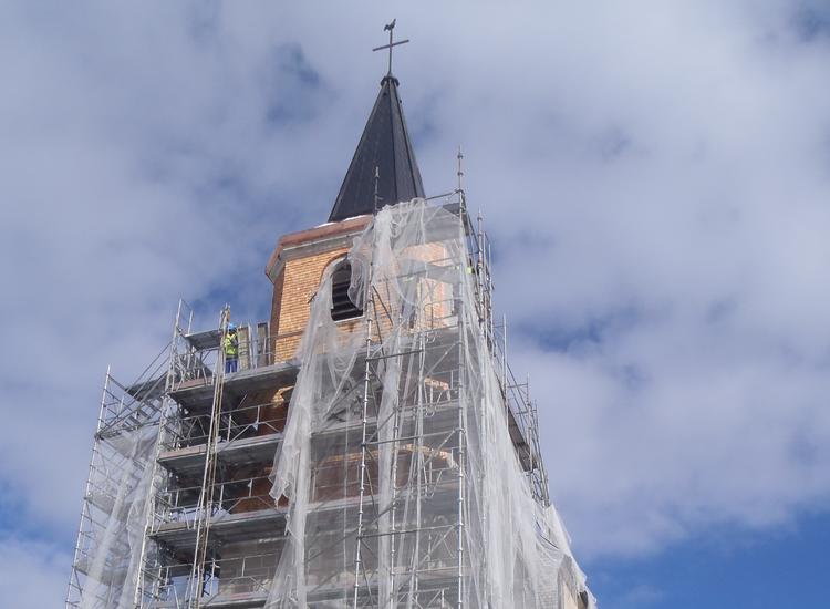Rénovation des façades du clocher de l'église 03